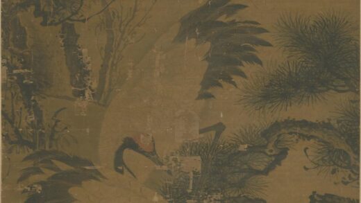 明 明人松鹤图轴.jpg