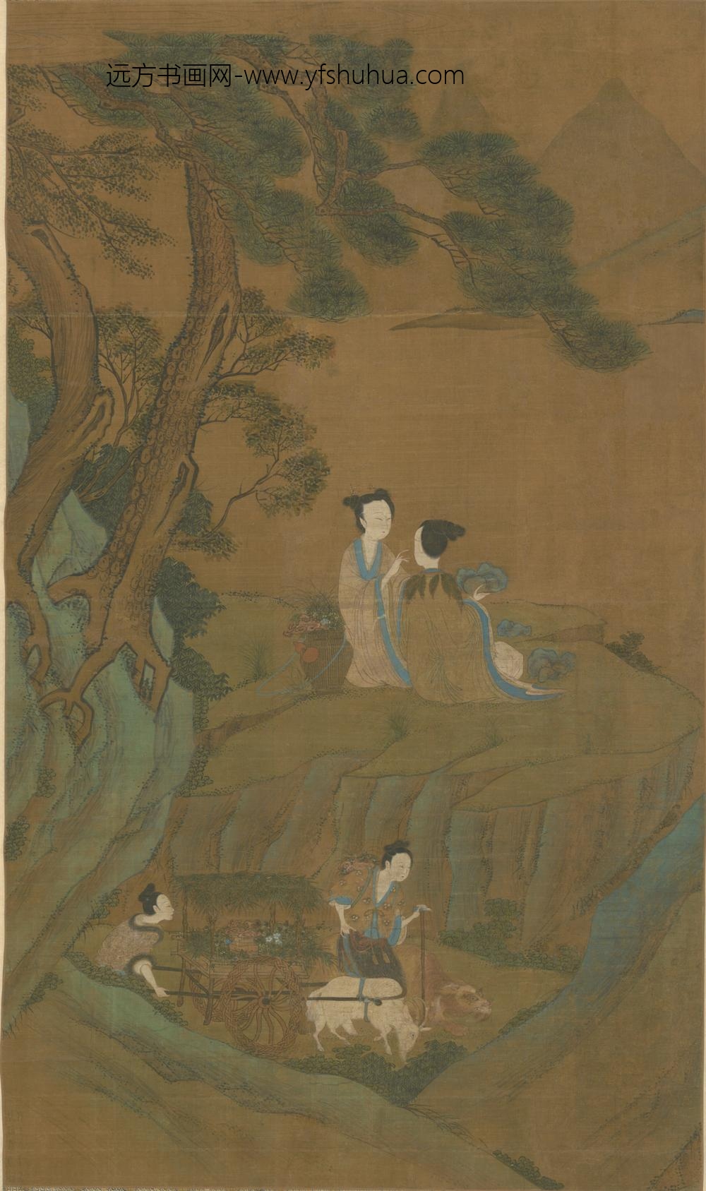 明-明人炼石补天图轴