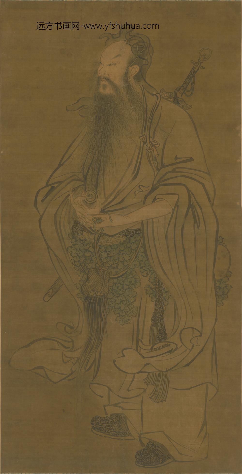 明-明人画吕喦像轴