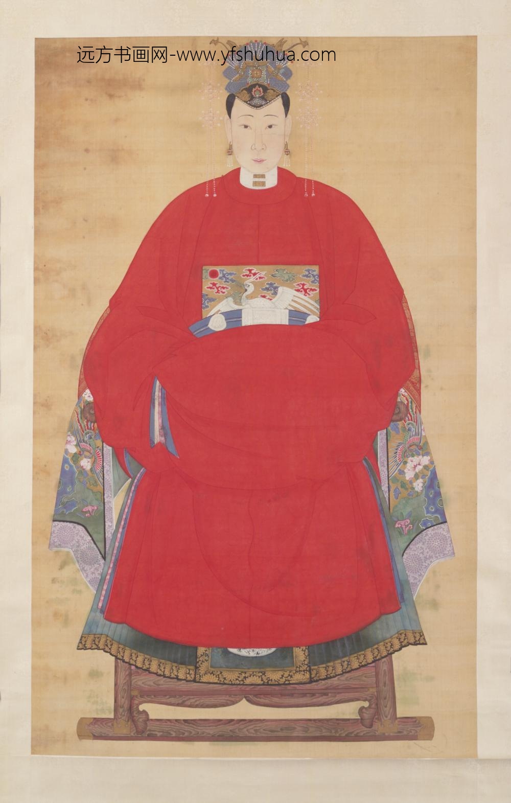 明-明人画女像轴