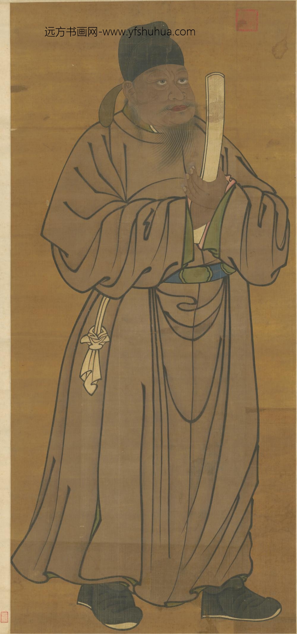 明-明人画尉迟恭像轴