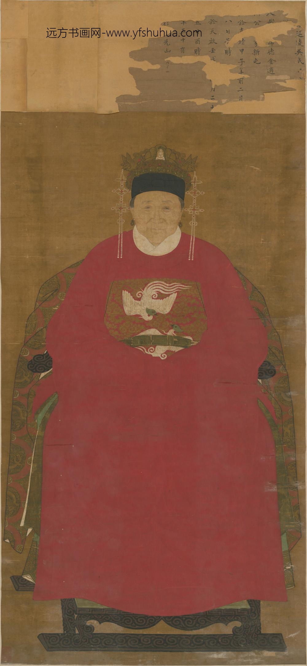 明-明人画戴德金女像轴