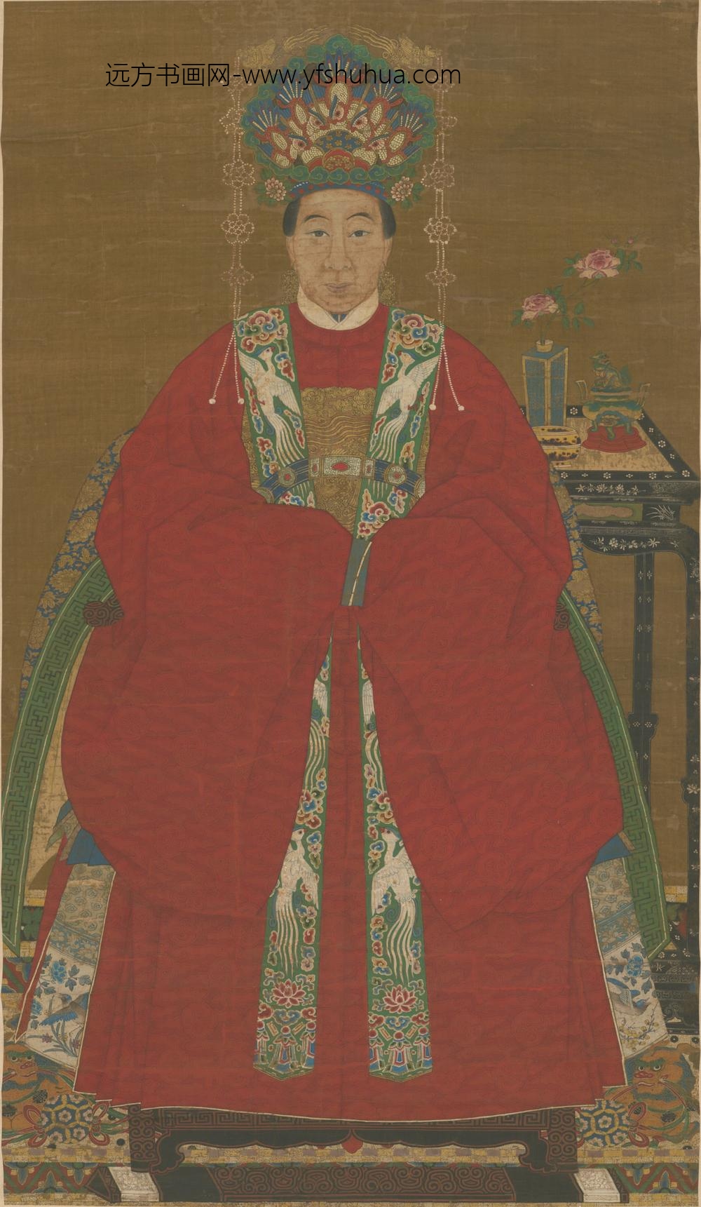 明-明人画朝服像轴