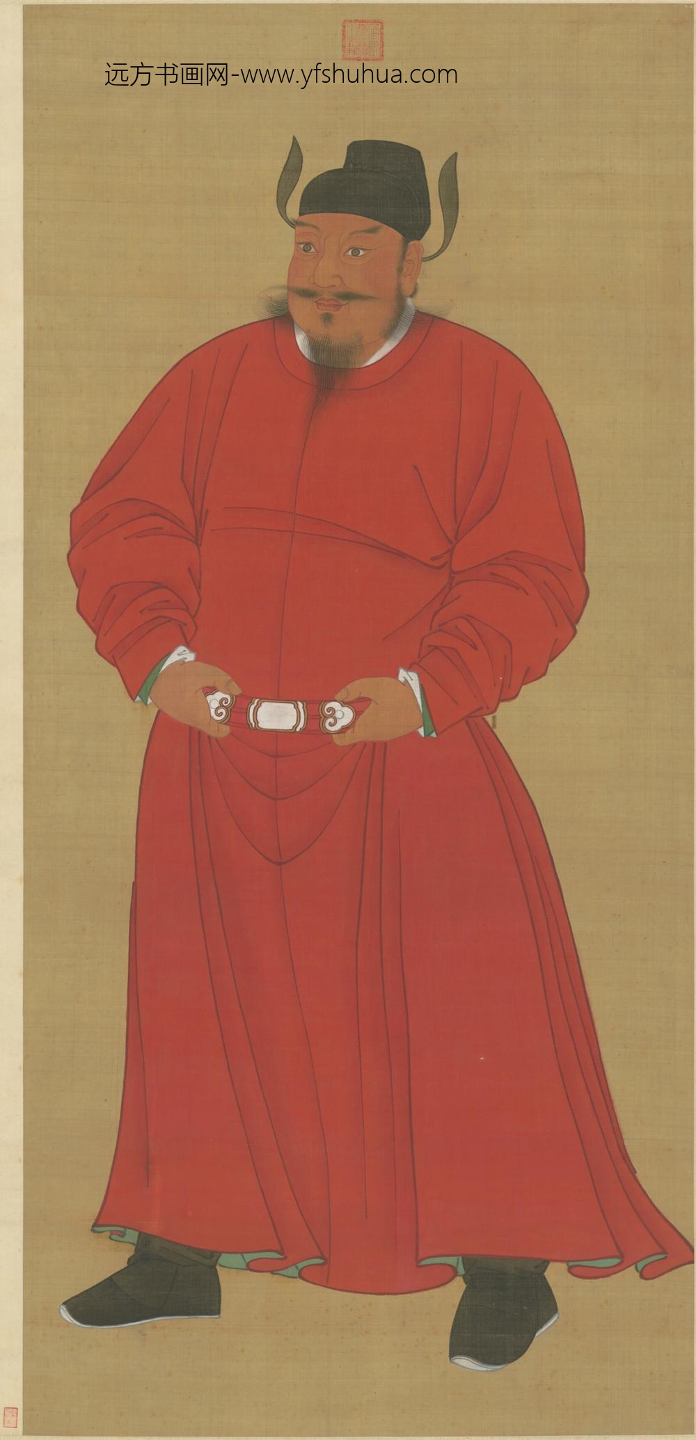 明-明人画李克用像轴