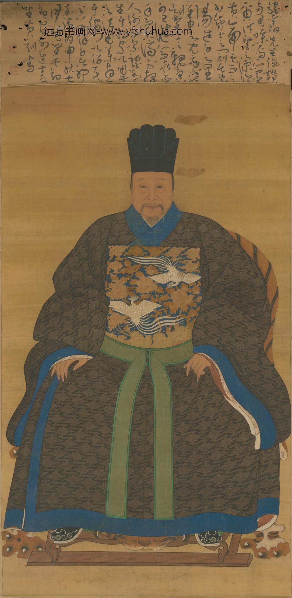 明-明人画柳氏男像轴