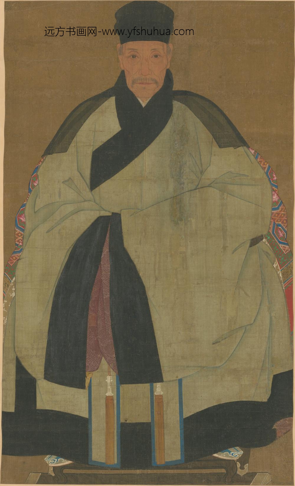 明-明人画男便装像轴