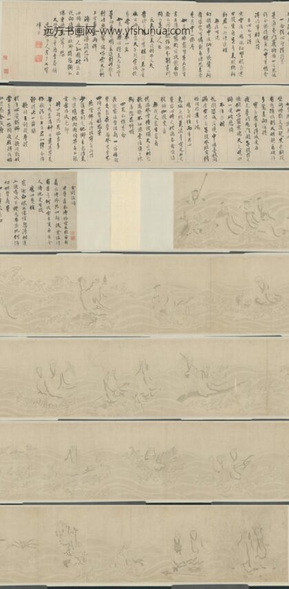 明 明人画罗汉及释德清书金刚经图卷.jpg