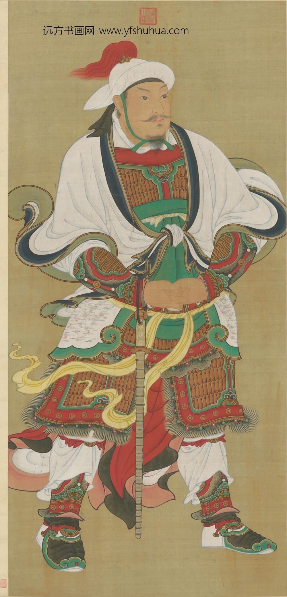明-明人画薛仁贵像轴
