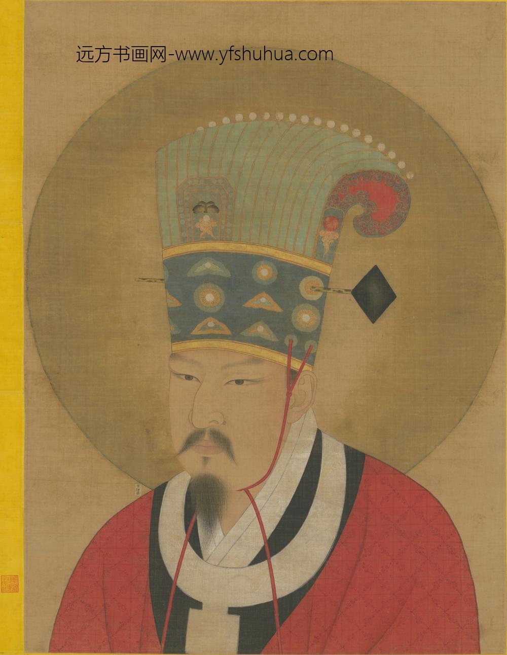 明-明人画赵顼半身像轴