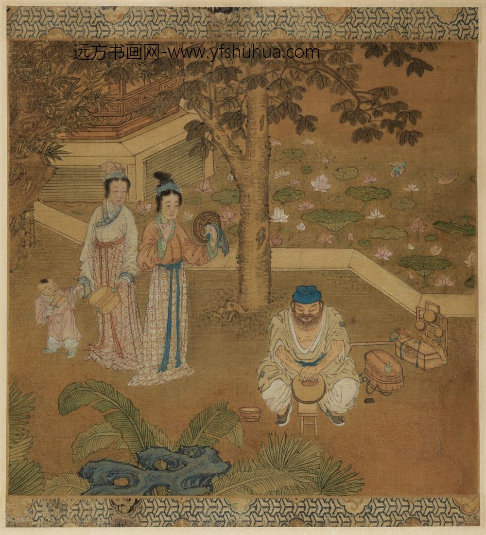 明-明人磨镜图单页