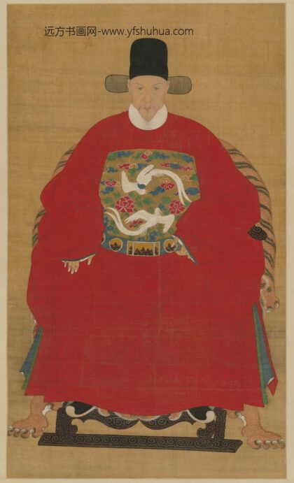 明 明人红袍男坐像图轴.jpg