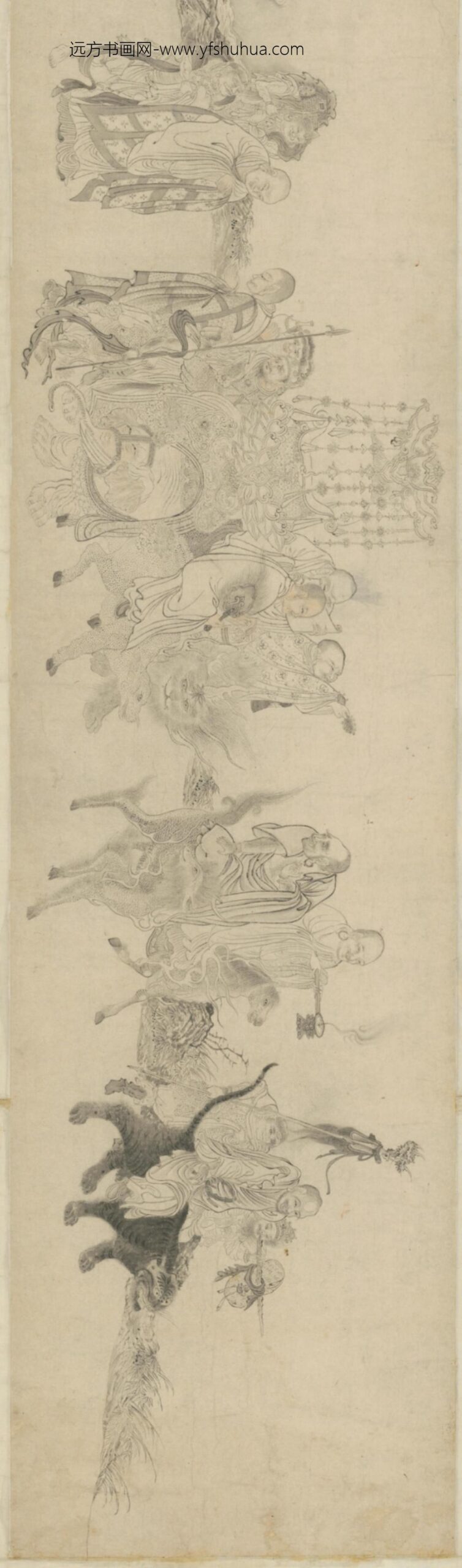 明-明人罗汉图卷_