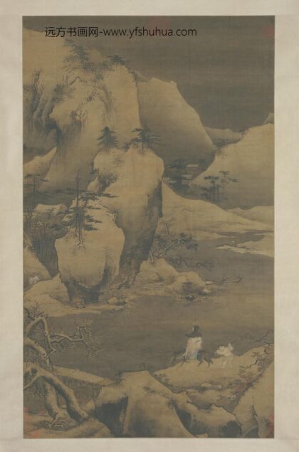 明 明人踏雪寻梅图轴.jpg
