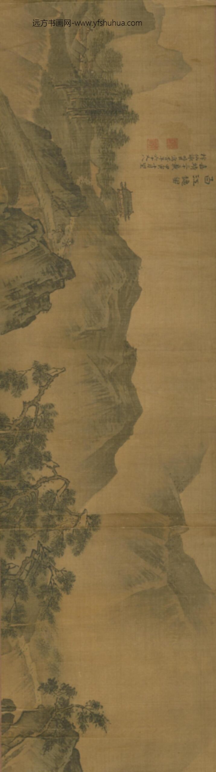 明-明山画山水图卷_