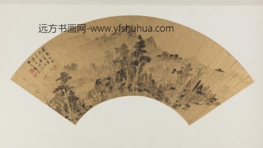 明 曹羲墨笔仿董巨山水扇.jpg