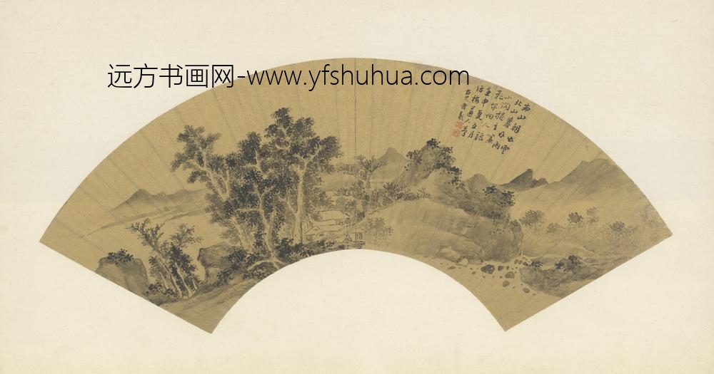 明-曹羲山水扇页