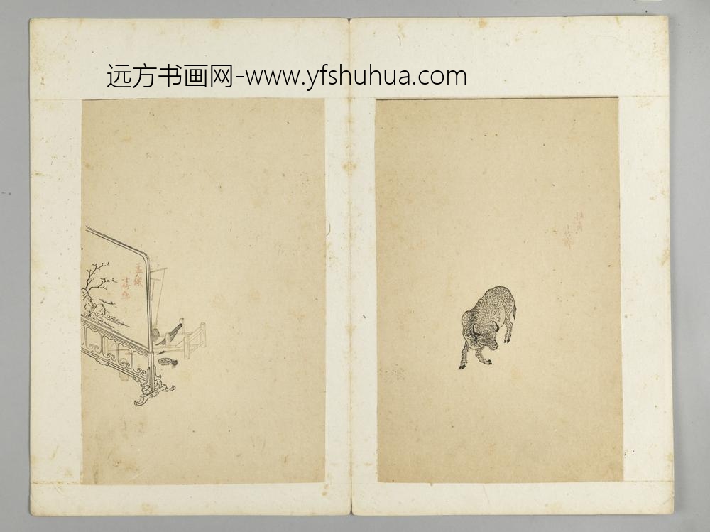 明-木版水印十竹斋五色笺谱册-