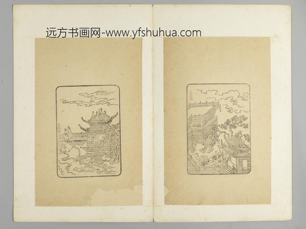 明-木版水印十竹斋五色笺谱册-