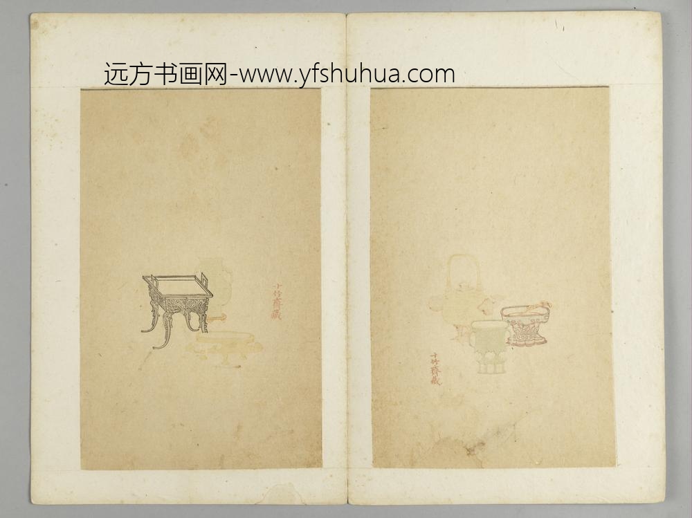 明-木版水印十竹斋五色笺谱册-