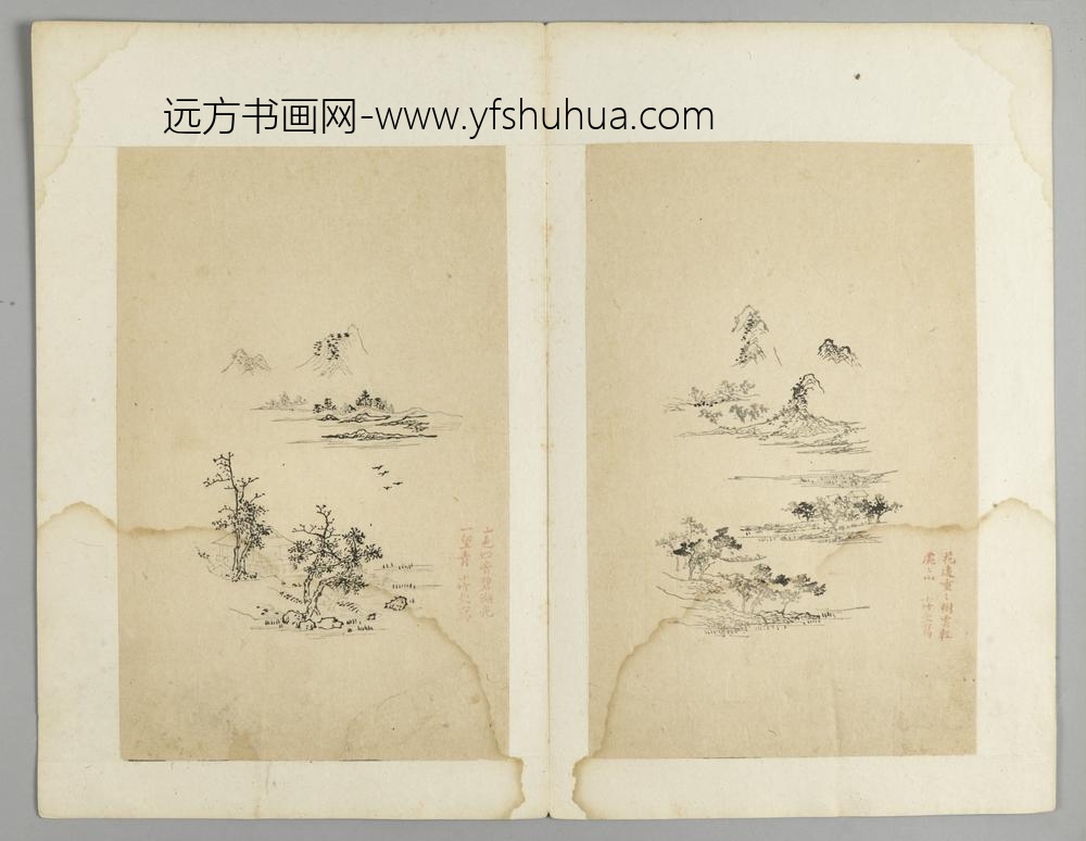 明-木版水印十竹斋五色笺谱册-