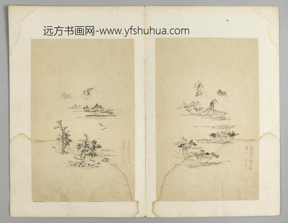 明-木版水印十竹斋五色笺谱册-