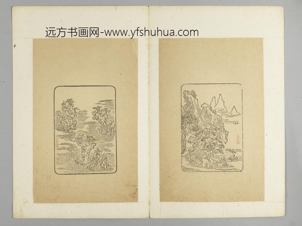明-木版水印十竹斋五色笺谱册-