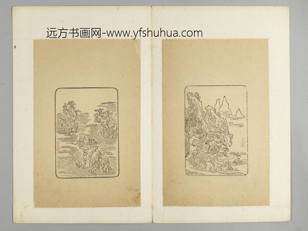 明-木版水印十竹斋五色笺谱册-