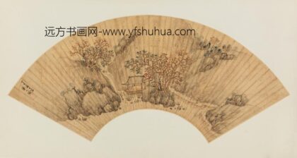 明 朱士瑛携琴访友扇页.jpg