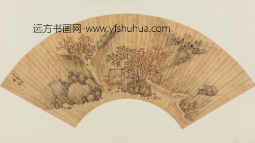 明 朱士瑛携琴访友扇页.jpg