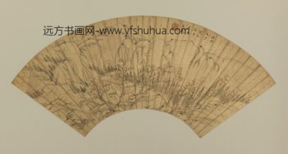 明 朱鈗秋林觅句图扇.jpg