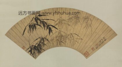 明 朱鹭墨竹扇面.jpg