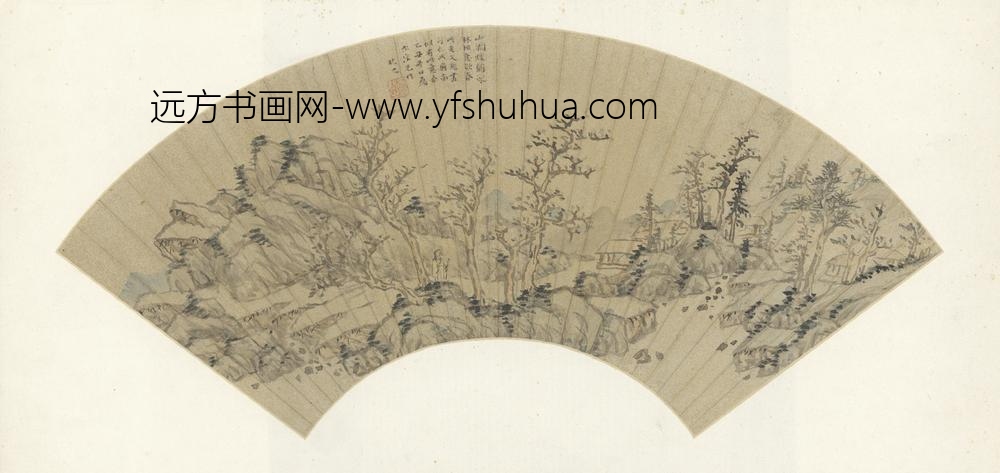 明-李杭之山水扇页