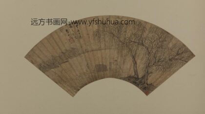 明 李杭之柳溪游艇扇面.jpg