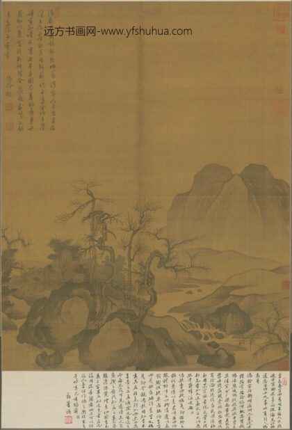 明 李长春窠石平远轴.jpg