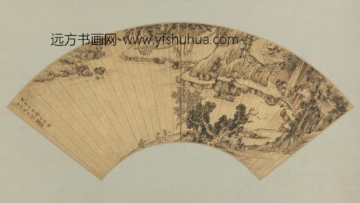 明 杨时倬山水扇页.jpg