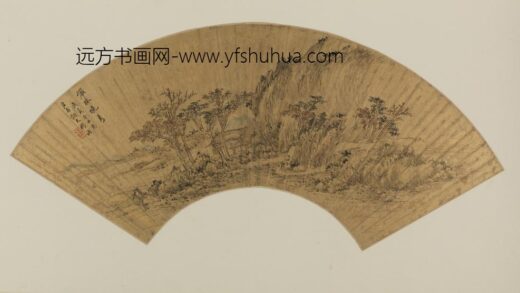 明 杨补岩秋晚秀图扇页.jpg