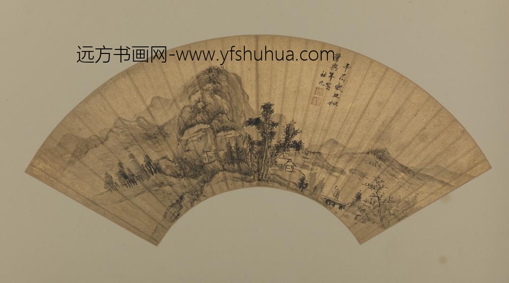 明-林凡山水扇
