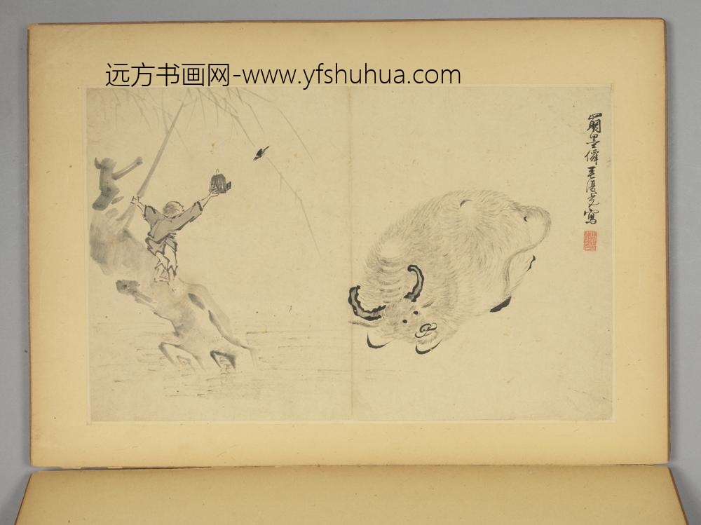明-毛复光花卉人物册-
