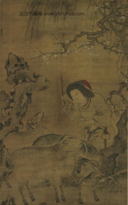 明 汪肇设色婴羊图轴.jpg