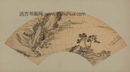 明 沈昭山水扇页.jpg