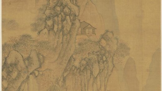 明 沈颢桃柳春泛图轴.jpg