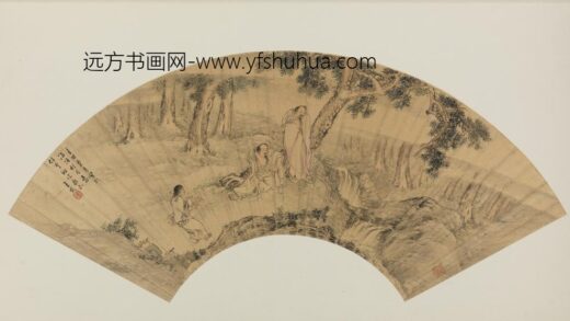 明 王式松荫观泉扇.jpg