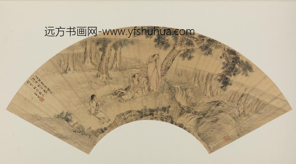 明-王式松荫观泉扇