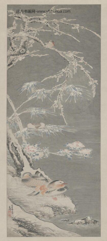 明 王醴雪梅鴛鴦图軸.jpg