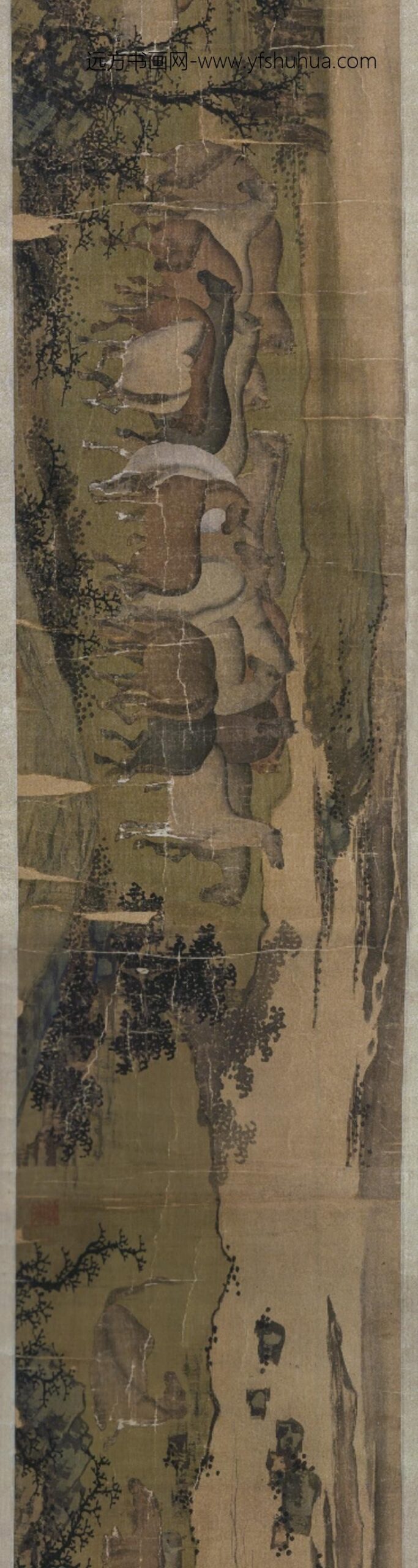 明-许宝百马图卷_