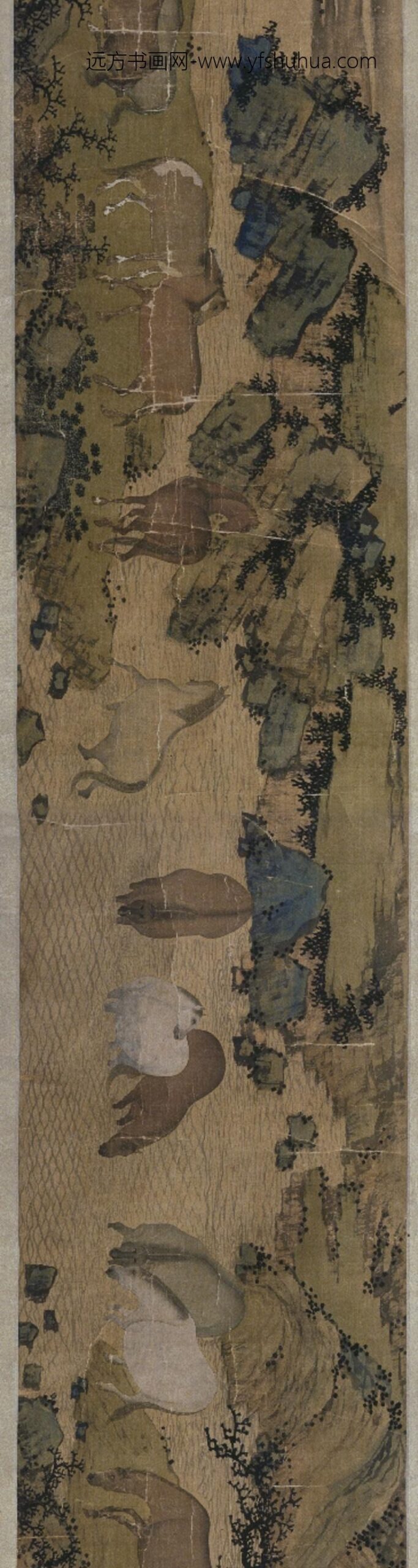明-许宝百马图卷_
