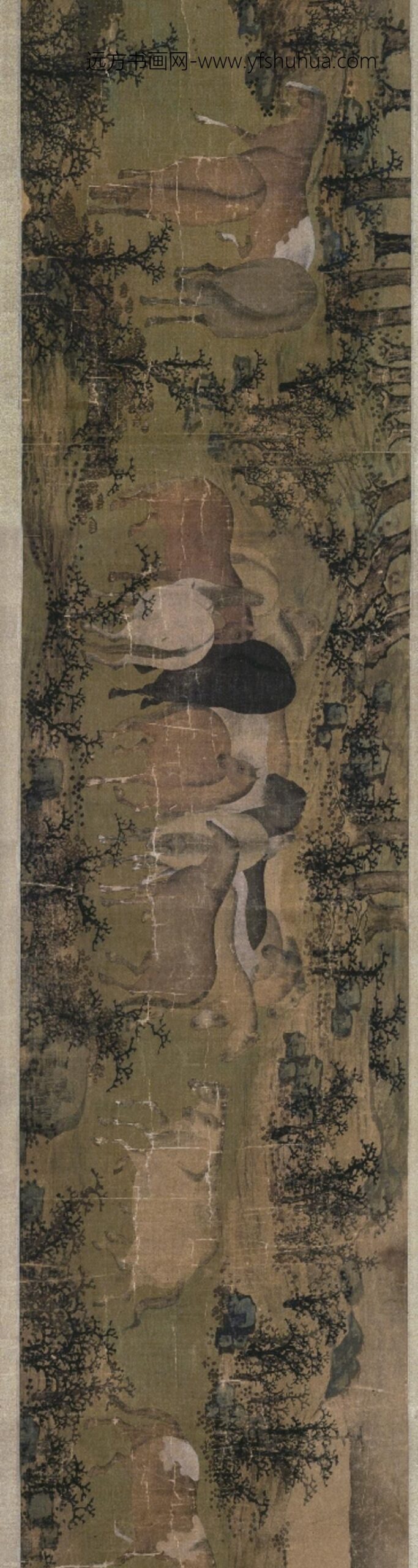 明-许宝百马图卷_