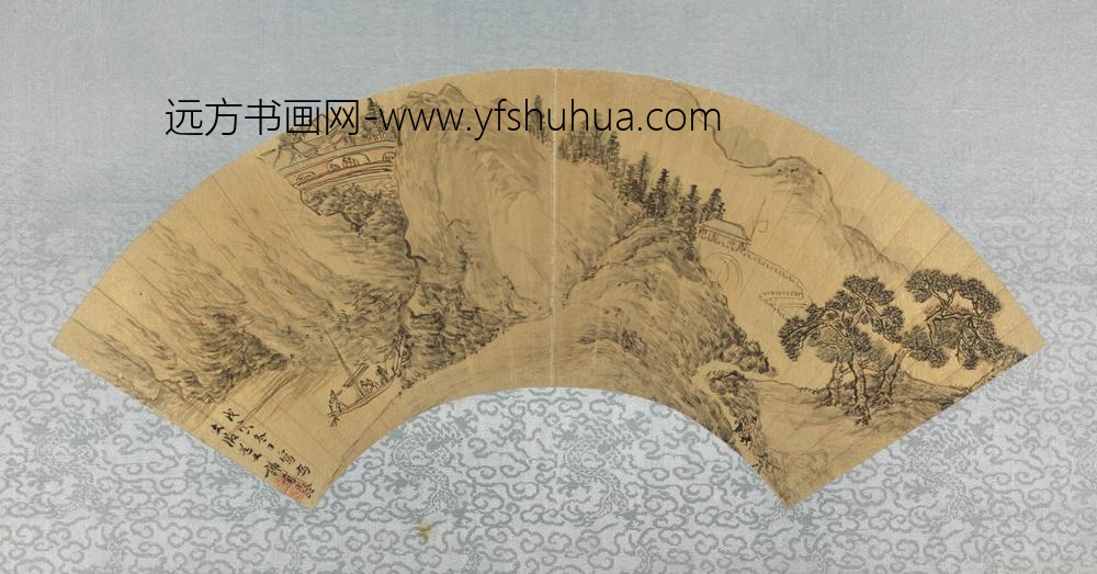 明-谢道龄山水扇面