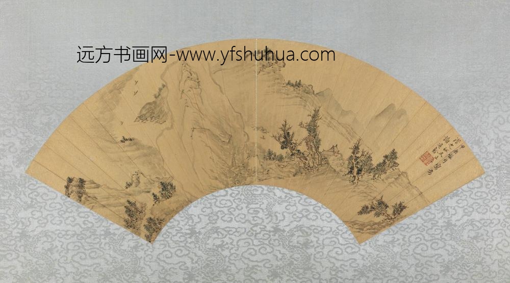 明-谢道龄山水扇面