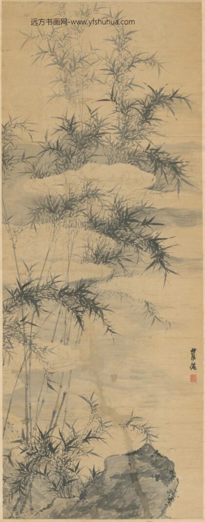 明 赵备丛竹横云轴.jpg